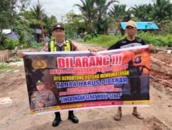 Cegah Karhutla, Polsek Kapuas Barat Gencarkan Kampanye Buka Lahan Tanpa Bakar di Desa Saka Mangkahai