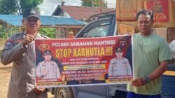 Bhabinkamtibmas Desa Tumbang Labehu Sosialisasi imbauan tentang Karhutla