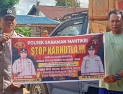 Bhabinkamtibmas Desa Tumbang Labehu Sosialisasi imbauan tentang Karhutla