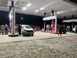 Minimalisir Potensi Gangguan Kamtibmas, Sat Samapta Polres Sukamara Sisir Kawasan SPBU