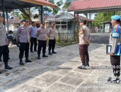 Disiplin Kunci Pelayanan, Personel Polsek Kapuas Barat Gelar Apel Pagi Bersama KSPKT 1