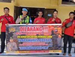 Cegah Karhutla, Polsek Kapuas Barat Kampanyekan Buka Lahan Tanpa Bakar Lewat Spanduk di Mandomai