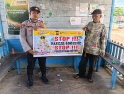 JAGA HUTAN KALIMANTAN, POLSEK MARIKIT SOSIALISASI BAHAYA ILLEGAL LOGGING DI TUMBANG DAKEI