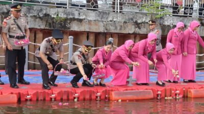 Manifes Bakti Delapan Dekade Polri, Jajaran Polres Sukamara Laksanakan Ritual Tabur Bunga Kebangsaan