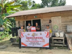 HUT BHAYANGKARA KE-80, POLSEK SERUYAN TENGAH SALURKAN PAKET SEMBAKO KEPADA WARGA YANG MEMBUTUHKAN DI RANTAU PULUT