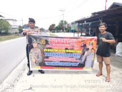 Giat Piket Polsek kapuas tengah Rutin lakukan imbauan larangan  karhutla kepada masyarakat.