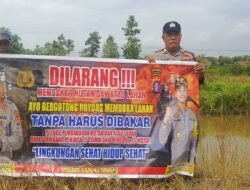 Anggota Polsek kapuas tengah Rutin lakukan imbauan larangan  karhutla kepada masyarakat.