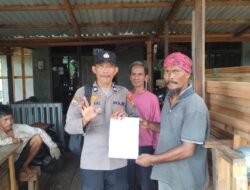 Dengan Rutin Polsek Kapuas Hilir Sosialisasikan Kepada Masyarakat Maklumat Kapolda Kalteng Tentang Sanksi Pidana Dan Denda Bagi Pelaku Karhutla