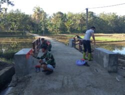 Merah Putih Warnai Jembatan Garuda Desa Garagata, Simbol Semangat Kebangsaan dan Gotong Royong