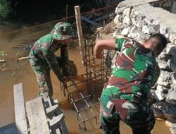 Kodim 1002/HST Lanjutkan Pengecoran Abutmen Empat Jembatan untuk Tingkatkan Akses Warga