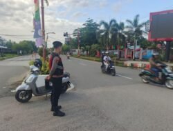Samapta Polres Murung Raya Strong Point Pagi, Pastikan Lalu Lintas Aman & Lancar