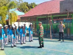 Babinsa Koramil 1008-06/Banua Lawas Tanamkan Disiplin dan Nasionalisme Siswa Baru SMKN 1 Banua Lawas Melalui Latihan PBB