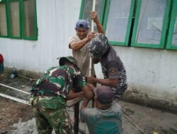 TNI AL Turut Andil dalam Pembuatan Sumur Bor Program TMMD Reguler ke-129