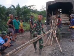 Satgas TMMD Reguler Ke-129 Kodim 1208/Sambas Turunkan Material Cerucuk Demi Percepat Pembangunan