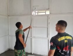 Pengecatan Rumah Buk Nining Terus Dikebut Satgas TMMD Ke-129