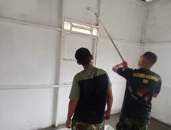 Bu Nining Bangga, RTLH Miliknya Memasuki Tahap Pengecatan oleh Satgas TMMD Ke-129 Kodim 1208/Sambas