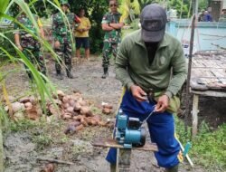 Tim Wasev Itdam XII/Tanjungpura Tinjau Pemasangan Mesin Air Sumur Bor Program TMMD Ke-129 Kodim 1208/Sambas