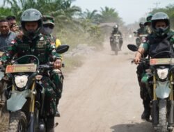 Gunakan Sepeda Motor, Dansatgas TMMD Ke-129 Tinjau Sasaran Fisik Penimbunan Jalan