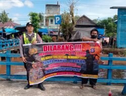 Untuk Tidak Menecemari Lingkungan, Personel Polsek Kapuas Barat Lakukan Pencegahan Dengan Sosialisasikan Stop Karhutla