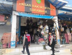 “Lindungi Sektor Perekonomian Kerakyatan, Sat Samapta Polres Sukamara Sisir Area Pasar Inpres