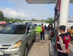 Pantau Sirkulasi Pengisian Bahan Bakar, Sat Samapta Polres Sukamara Cek Area SPBU