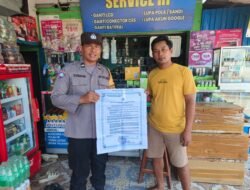 Cegah Karhutla, Bhabinkamtibmas Polsek Maliku Sosialisasikan Maklumat Kapolda Kalteng secara “Door to Door”