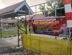 Antisipasi Kebakaran Hutan, Polsek Kapuas Barat Pasang Spanduk Imbauan Karhutla di Mako Polsek Mandomai