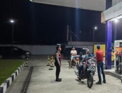 Antisipasi Kerawanan Tengah Malam, Sat Samapta Polres Sukamara Gelar Patroli Malam di SPBU