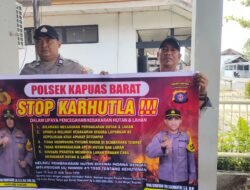 Polsek Kapuas Barat Turun ke Lapangan Berikan Imbauan Bahaya Karhutla kepada Masyarakat Mandomai