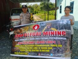 PERSONEL POLSEK PULAU PETAK LAKSANAKAN SOSIALISASI ILEGAL MINING KE MASYARAKAT GUNA PENCEGAHAN TAMBANG LIAR DI WILAYAH KECAMATAN PULAU PETAK