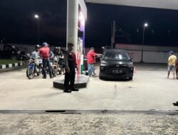 Cegah Penyimpangan Jam Rawan, Sat Samapta Polres Sukamara Patroli Malam di SPBU
