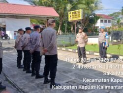 Tingkatkan Kedisiplinan Personel, Polsek Kapuas Barat Gelar Apel Pagi Dipimpin Ka SPKT 1