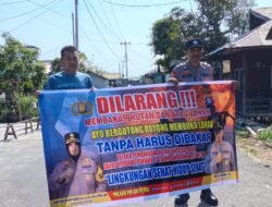 DALAM UPAYA PENCEGAHAN KEBAKARAN HUTAN DAN LAHAN, PERSONEL POLSEK PULAU PETAK SOSIALISASIKAN SANKSI PIDANA PELAKU KARHUTLA KE MASYARAKAT KECAMATAN PULAU PETAK