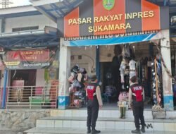 Berikan Kenyamanan saat Berbelanja, Sat Samapta Polres Sukamara Sisir Kawasan Pasar Inpres