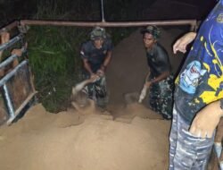 Kejar Target, Satgas TMMD Reguler Ke-129 Kerja Lembur Hingga Malam Hari