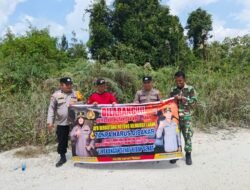 Giat Piket Polsek kapuas tengah Rutin lakukan imbauan larangan karhutla kepada masyarakat.