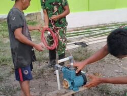 Satgas TMMD Reguler Ke-129 Pasang Slang dan Mesin Air pada Sumur Bor Program TMMD
