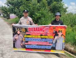 Giat Piket Polsek kapuas tengah Rutin lakukan imbauan larangan karhutla kepada masyarakat.