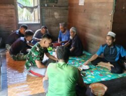 Makan Bersama Eratkan Hubungan Silaturahmi Warga Tempapan Hulu dan Satgas TMMD Reguler Ke-129