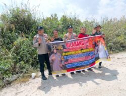Giat Piket Polsek kapuas tengah Rutin lakukan imbauan larangan karhutla kepada masyarakat.