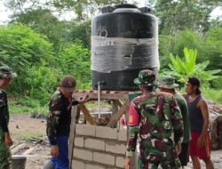 Satgas TMMD Reguler Ke-129 Siapkan Tangki Penguin Penampungan Air Bersih Sumur Bor