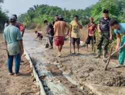 Rabat Beton Hampir Rampung, Satgas TMMD Reguler Ke-129 Kebut Penyelesaian Pekerjaan