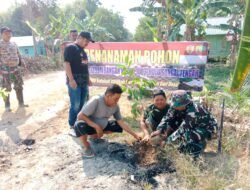 Satgas TMMD Kodim 1002/HST Tanam 100 Bibit Pohon Dukung Kelestarian Lingkungan