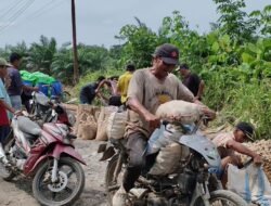 Gunakan Motor Warga, Semangat Angkut Material Infrastruktur Jalan TMMD Reguler Ke-129