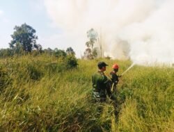 Aksi Sigap Babinsa Tangani Karhutla di Desa Binturu, Api Berhasil Dipadamkan