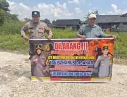 Giat Piket Polsek kapuas tengah Rutin lakukan imbauan larangan karhutla kepada masyarakat.