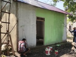 Jelang Penutupan, Satgas TMMD Reguler ke-129 Kebagian Tugas Finishing Pengecatan RTLH