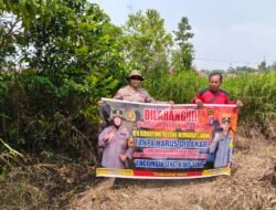 Giat Piket Polsek kapuas tengah Rutin lakukan imbauan larangan karhutla kepada masyarakat.