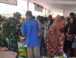 Antusiasme Warga Tempapan Hulu Padati Gerai Sembako Murah pada Penutupan TMMD Reguler ke-129