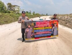 Giat Piket Polsek kapuas tengah Rutin lakukan imbauan larangan karhutla kepada masyarakat.